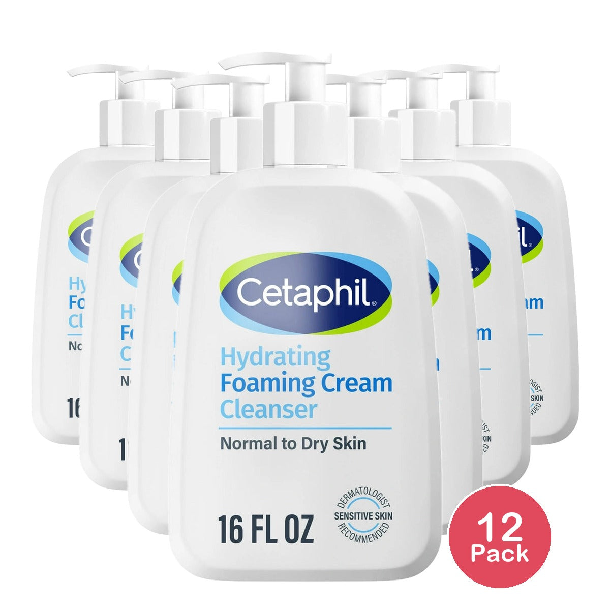 Cetaphil Hydrating Foaming Cream Cleanser - 16.0 fl oz (Pack of 12)