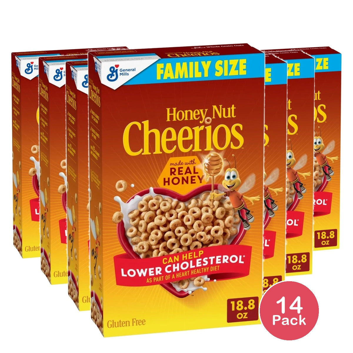 Cheerios Honey Nut Cereal 18.8 Oz (Pack of 14)