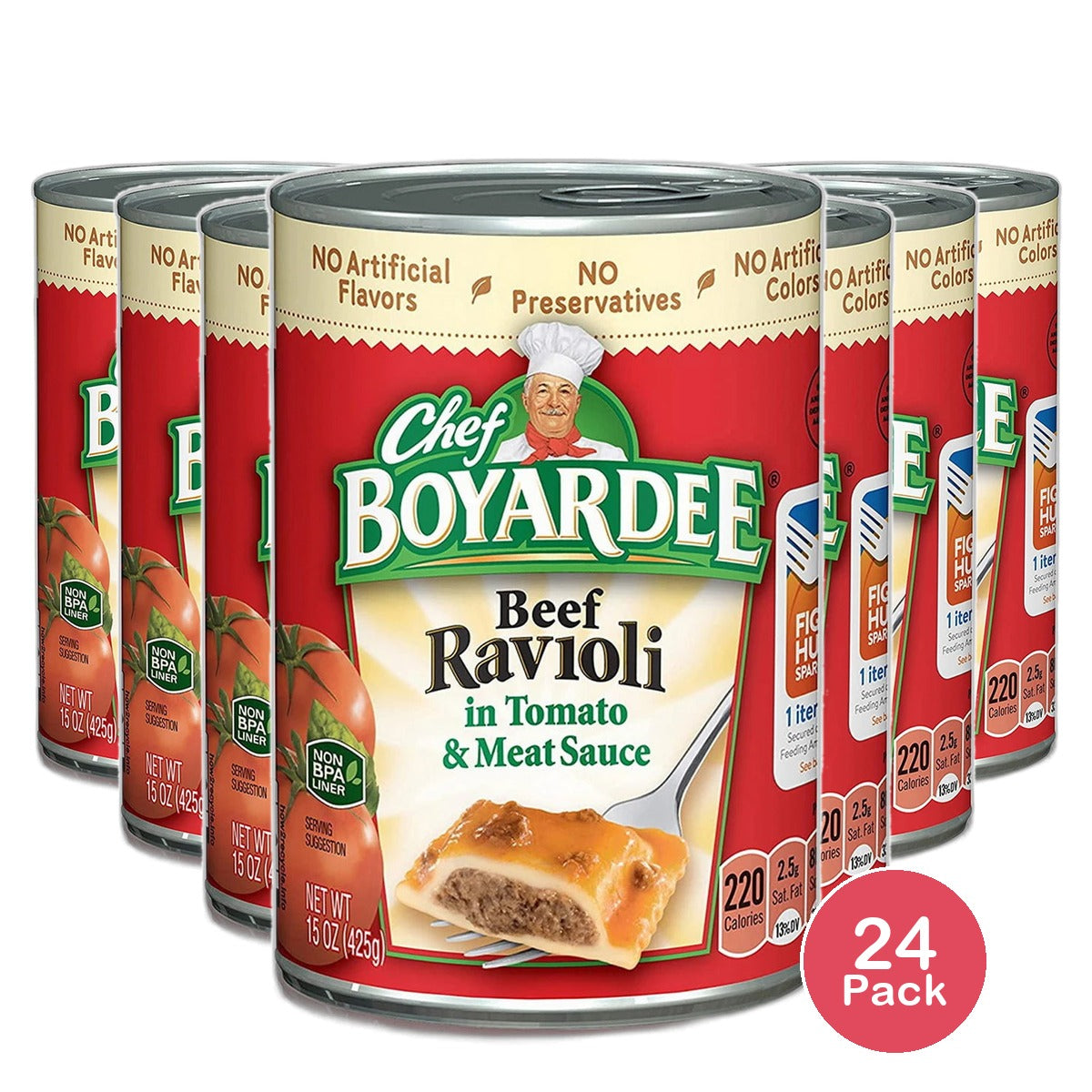Chef Boyardee Beef Ravioli in Tomato and Meat Sauce 15Oz (Pack of 24)