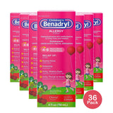 Children's Benadryl Allergy Liquid, Cherry, 4 fl Oz (Pack of 36)