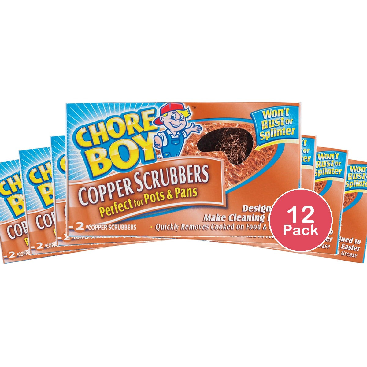 Chore Boy® 10811435002159V Copper Scrubber/Scouring Pad (Pack of 12)