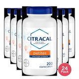 Citracal Petites Calcium Citrate with Vitamin D3, Caplets, 200 Count 6.38oz(Pack of 24)