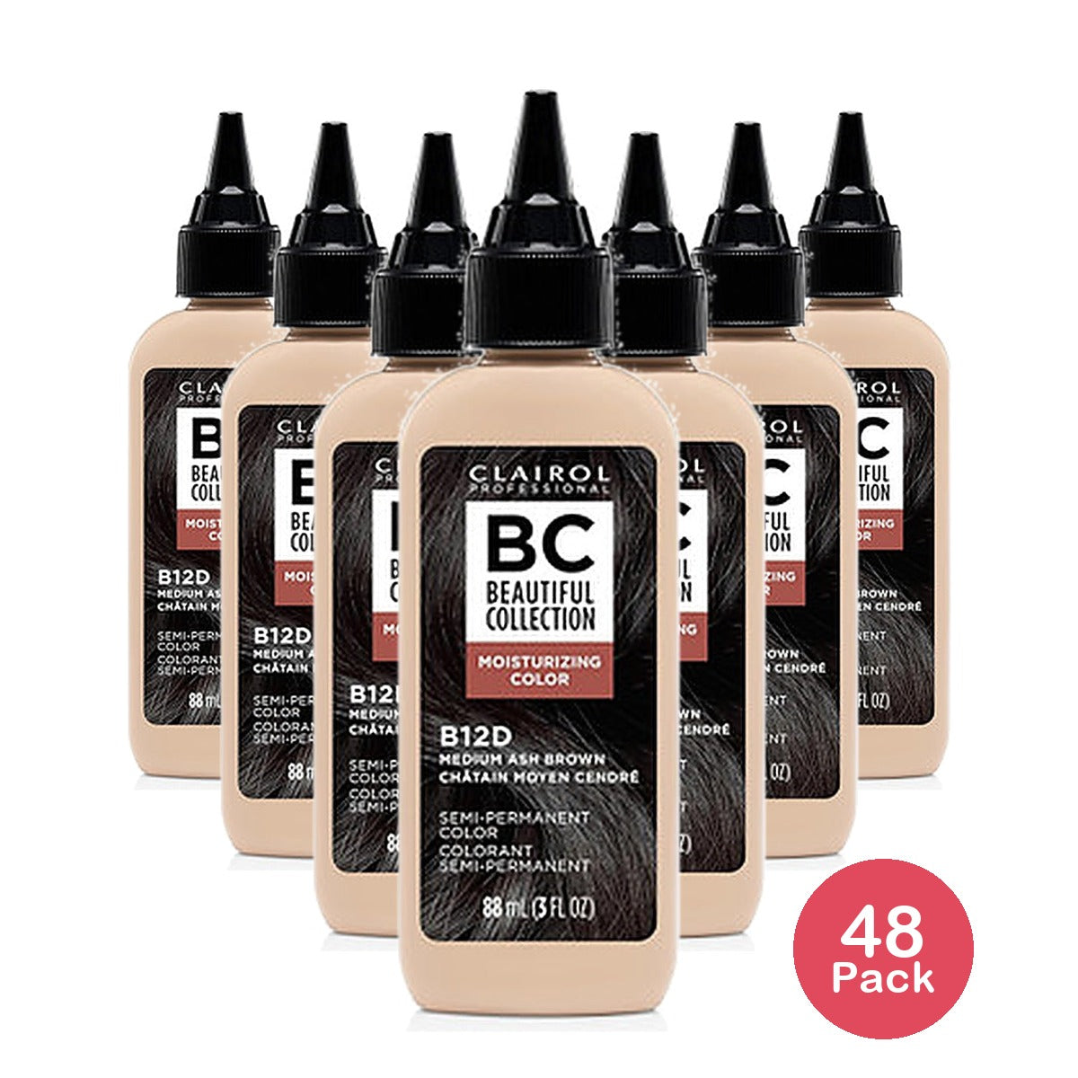 Clairol Beautiful Collection 12D Medium Ash Brown 3 Oz (Pack of 48)
