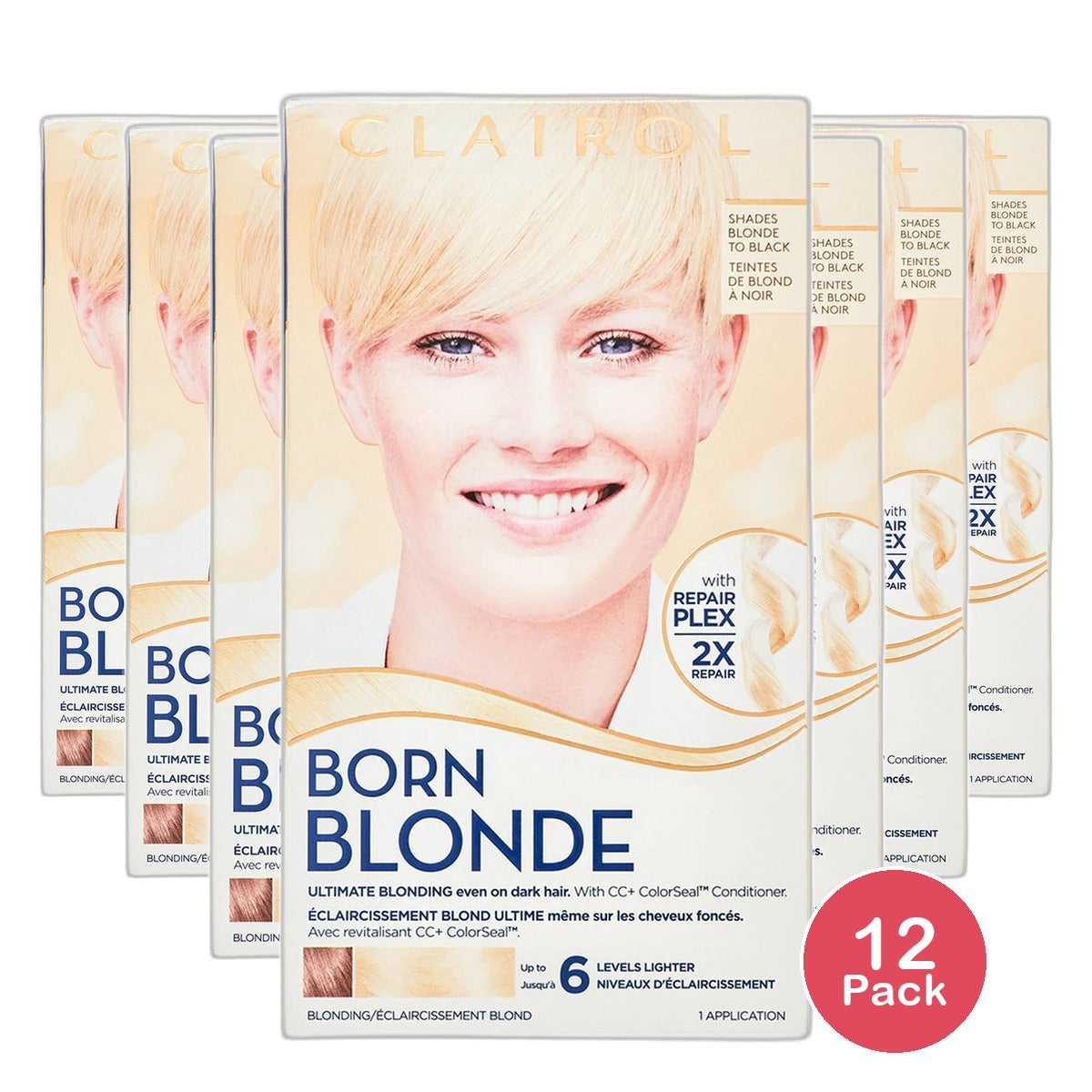 Clairol Nice & Easy Born Blonde Ultimate Blonding Bleach Blonde Hair Color 6.26Oz (Pack of 12)