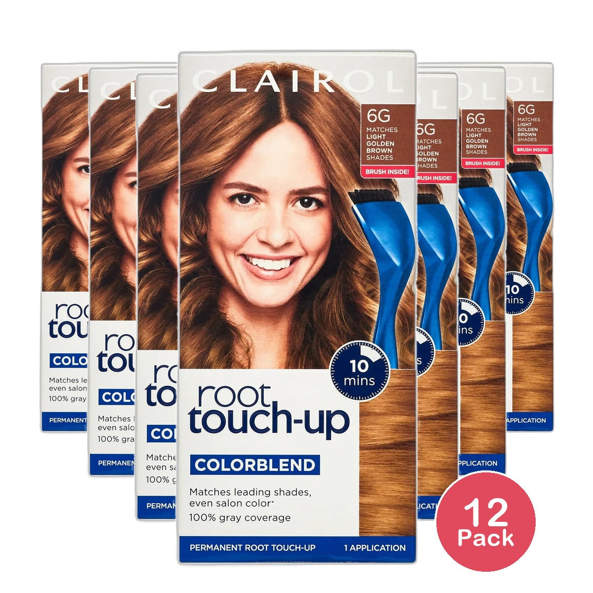 Clairol Nice & Easy Permanent Hair Color Root Touch Up Kit 6G Light Golden Brown 6.26Oz (Pack of 12)