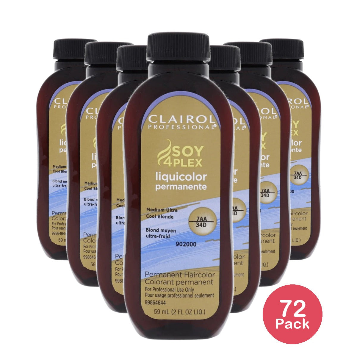 Clairol Professional Liquicolor Permanent Hair Color 34D - Medium Ultra Cool Blo 2 Fl. Oz (Pack of 72)
