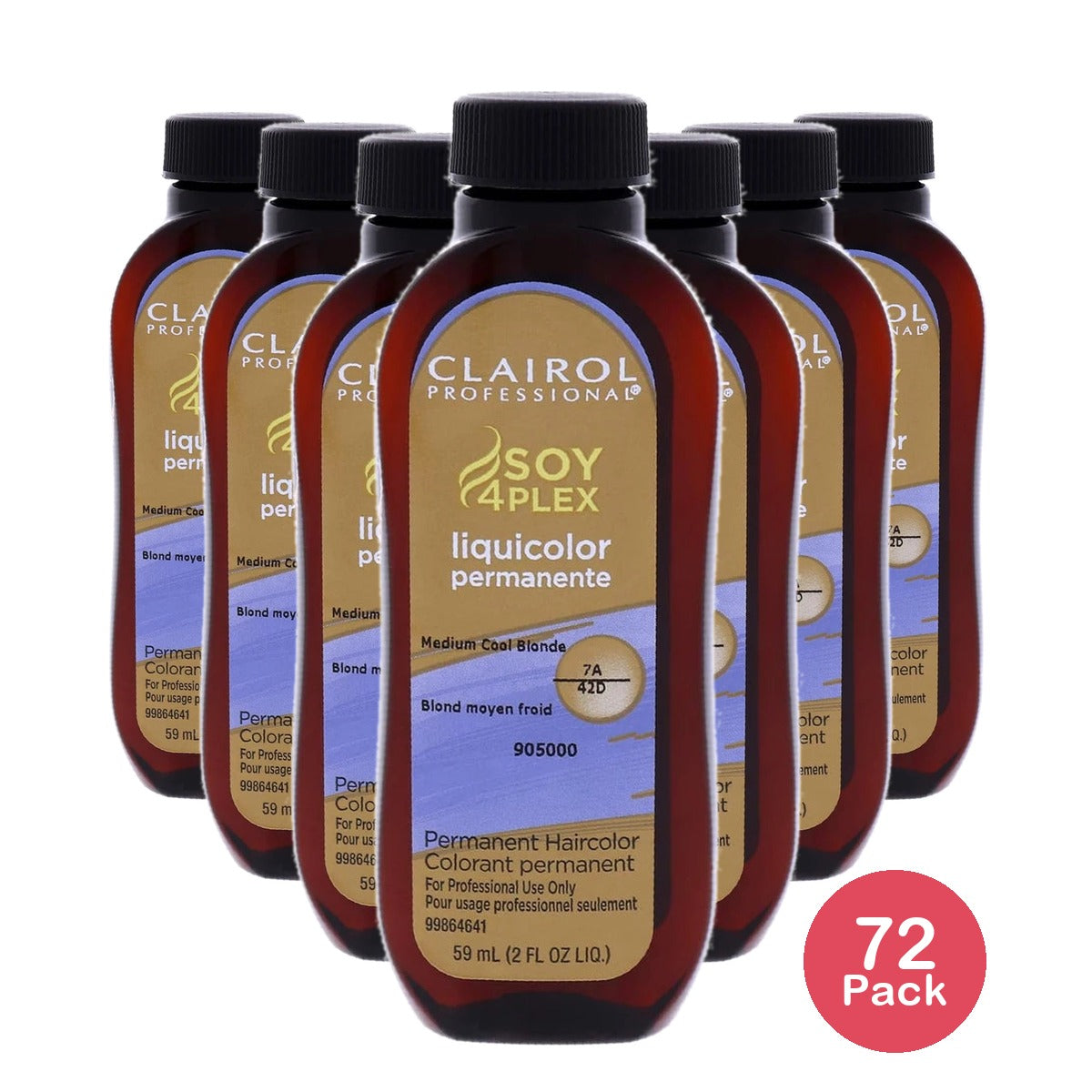Clairol Professional Permanent Liquicolor for Hair  7a Medium Cool Blonde  2 Fl 2 Fl. Oz (Pack of 72)