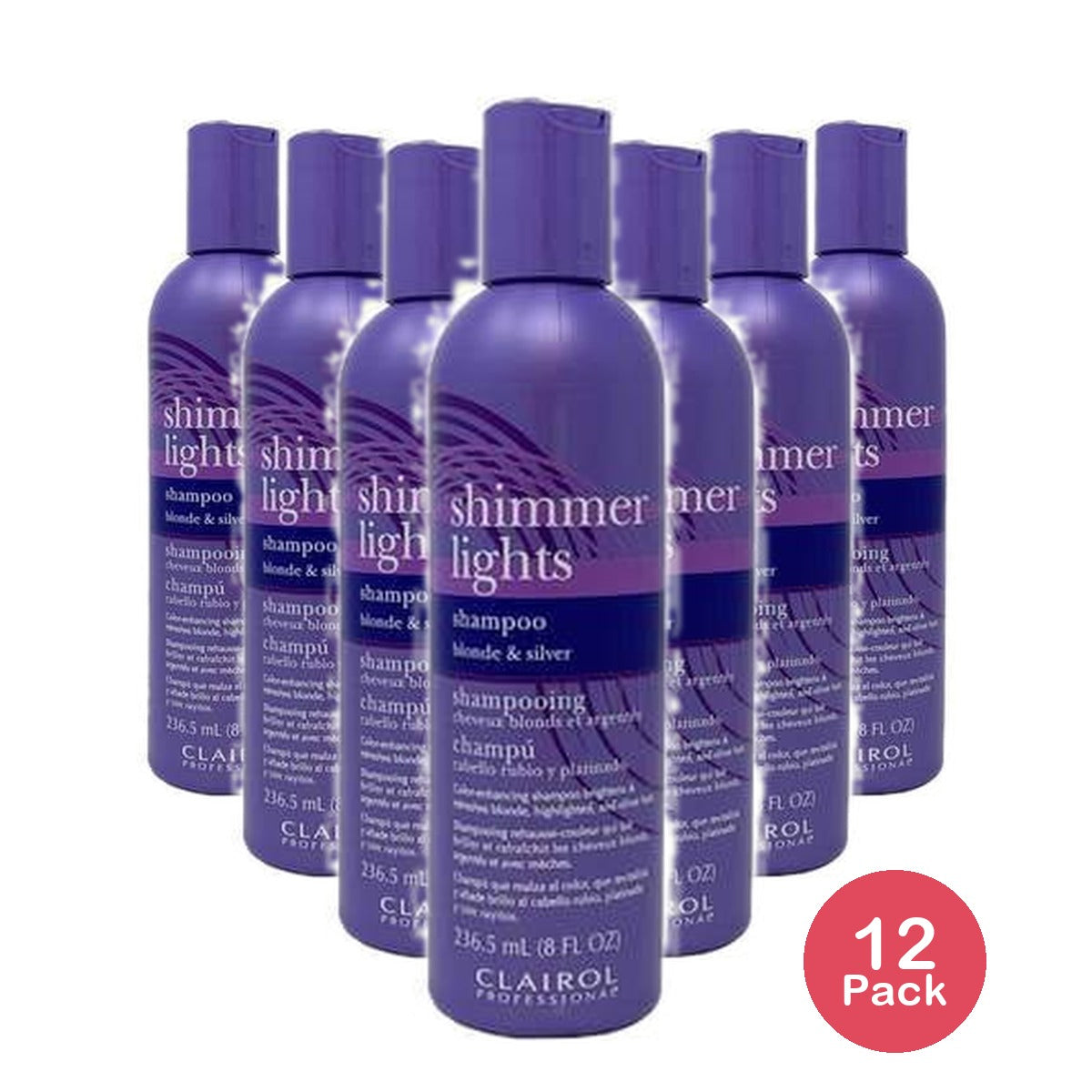 Clairol Professional Shimmer Lights Shampoo 8 Fl Oz (Pack of 12)