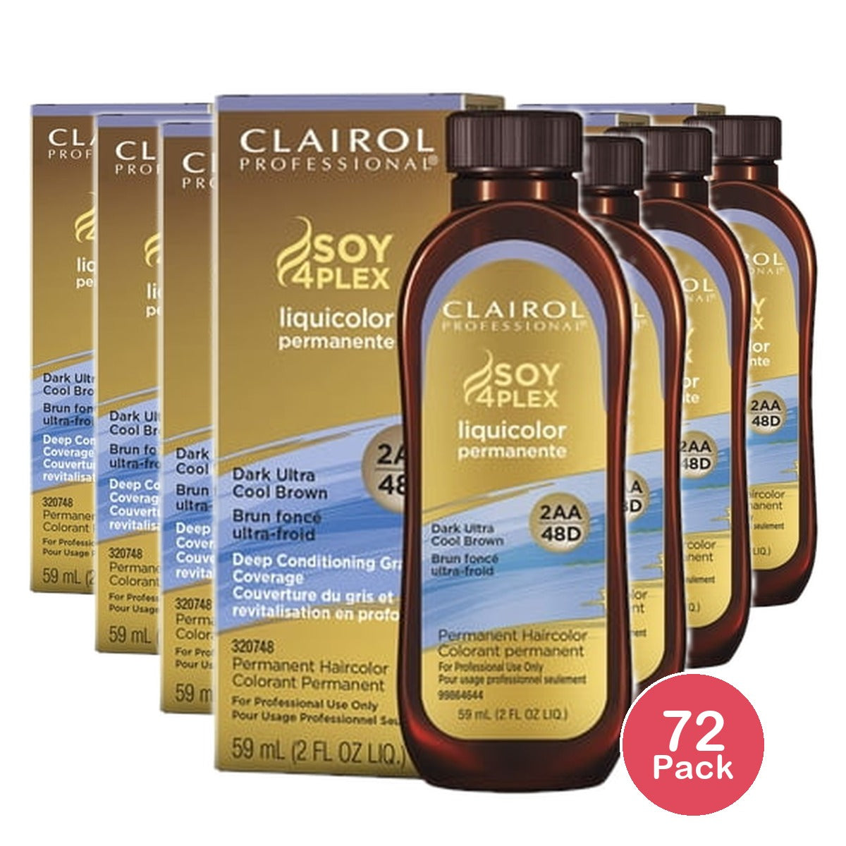 Clairol Soy 4Plex Liquicolor Permanente 2Aa/48D Dark Ultra Cool Brown nan (Pack of 72)