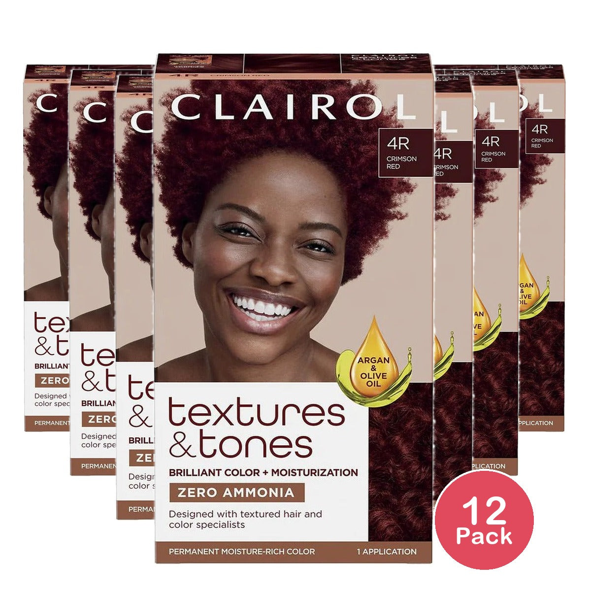 Clairol Textures & Tones Permanent Hair Dye 1.0 Ea (Pack of 12)