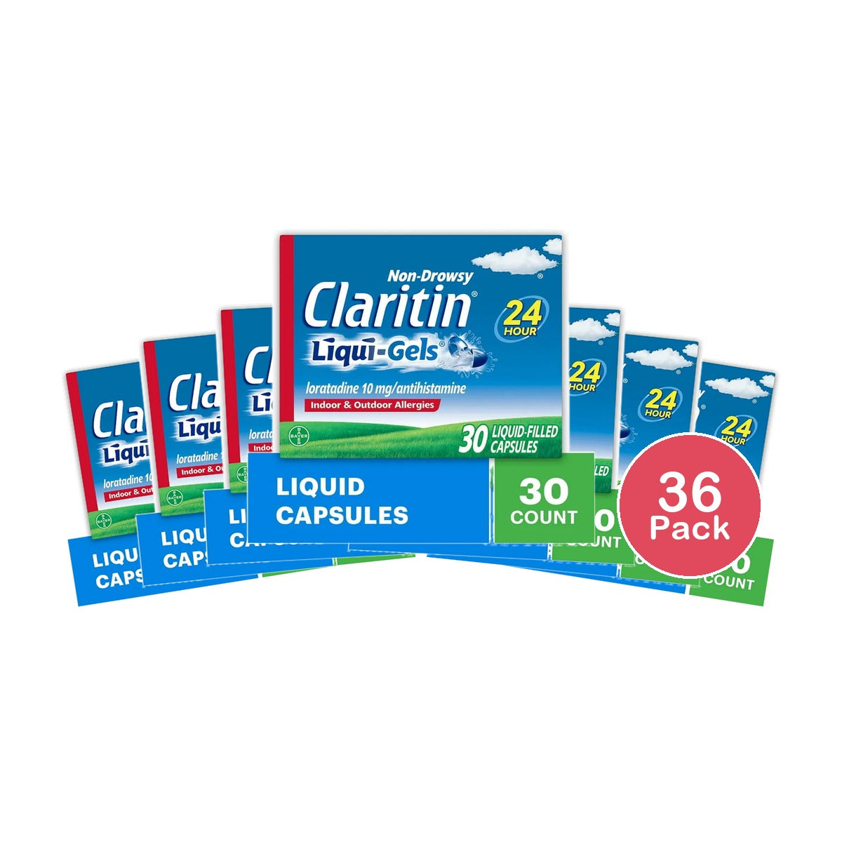 Claritin Liqui-Gels Non-Drowsy 24 Hrs Allergy Relief Tablets 8.47oz (Pack of 36)