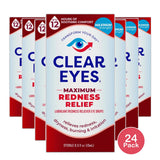 Clear Eyes Maximum Redness Relief Lubricant Eye Drops 0.5Oz (Pack Of 24)