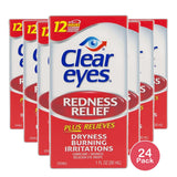 Clear Eyes Redness Relief Eye Drops Soothes & Moisturizes 1Oz (Pack of 24)