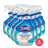 Clorox Bathroom Bleach Gel Multi Surface Cleaner Spray 30Oz (Pack of 9)