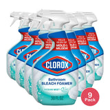 Clorox Bleach Foamer Bathroom and Shower Cleaner Spray Ocean Mist 30 fl Oz (Pack of 9)