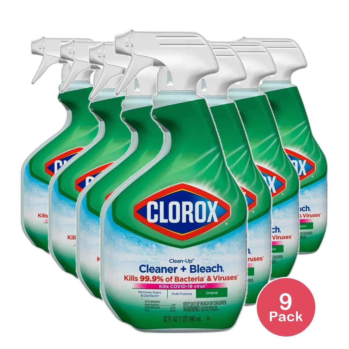 Clorox Clean Up All Purpose Cleaner with Bleach Original 32Oz (Pack of 9)