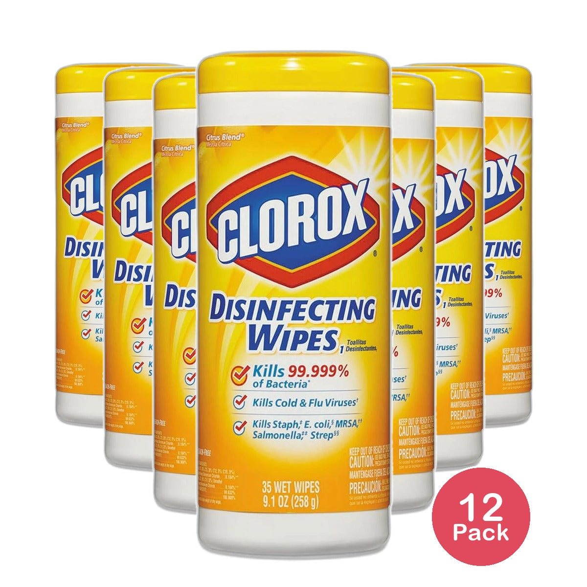 Clorox Disinfecting Wipes Lemon Fresh 9.1oz (Pack of 12)