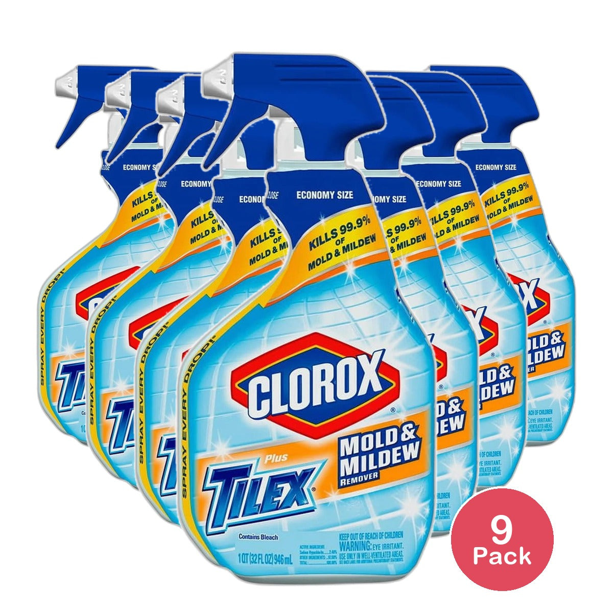 Clorox Plus Tilex Mold And Mildew Remover Spray 32Oz (Pack of 9)