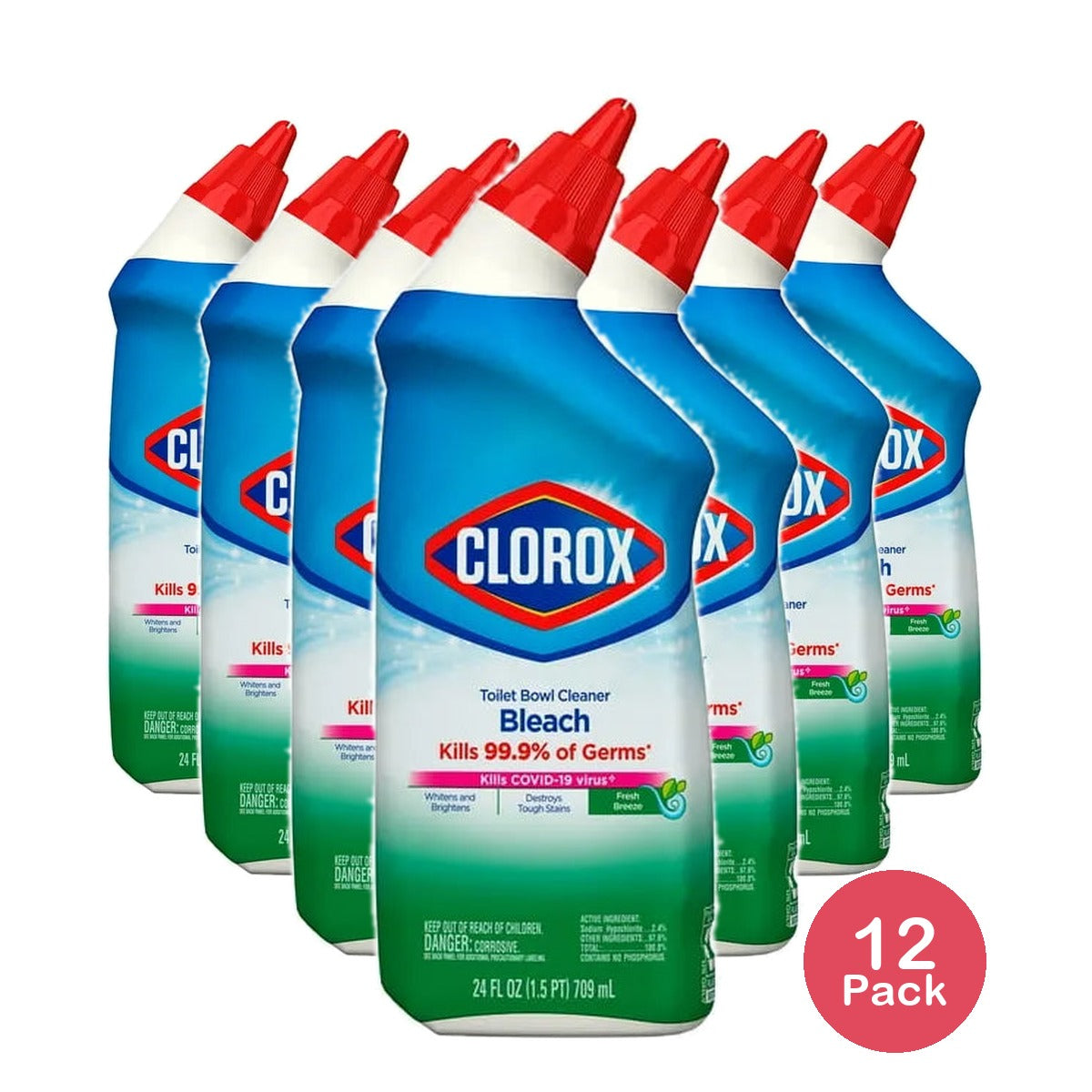 Clorox Toilet Bowl Cleaner With Bleach Fresh 24Oz (Pack of 12)