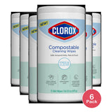 Clorox Wipes Free & Clear 75 Count 5.39oz (Pack of 6)