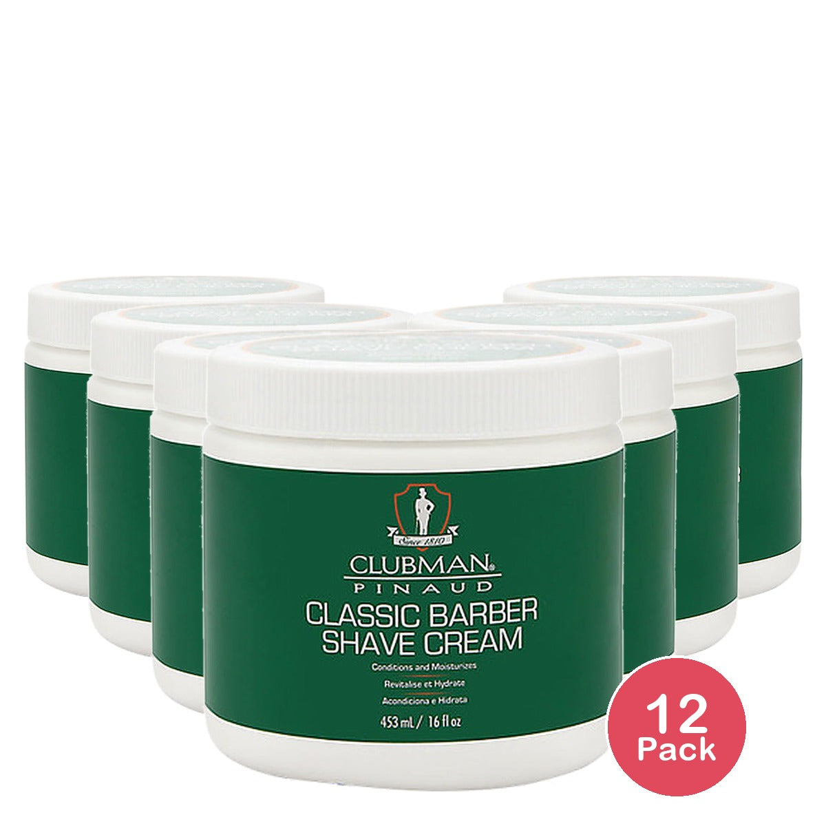 Clubman Pinaud Classic Barber Shave Cream 16 Oz (Pack of 12)