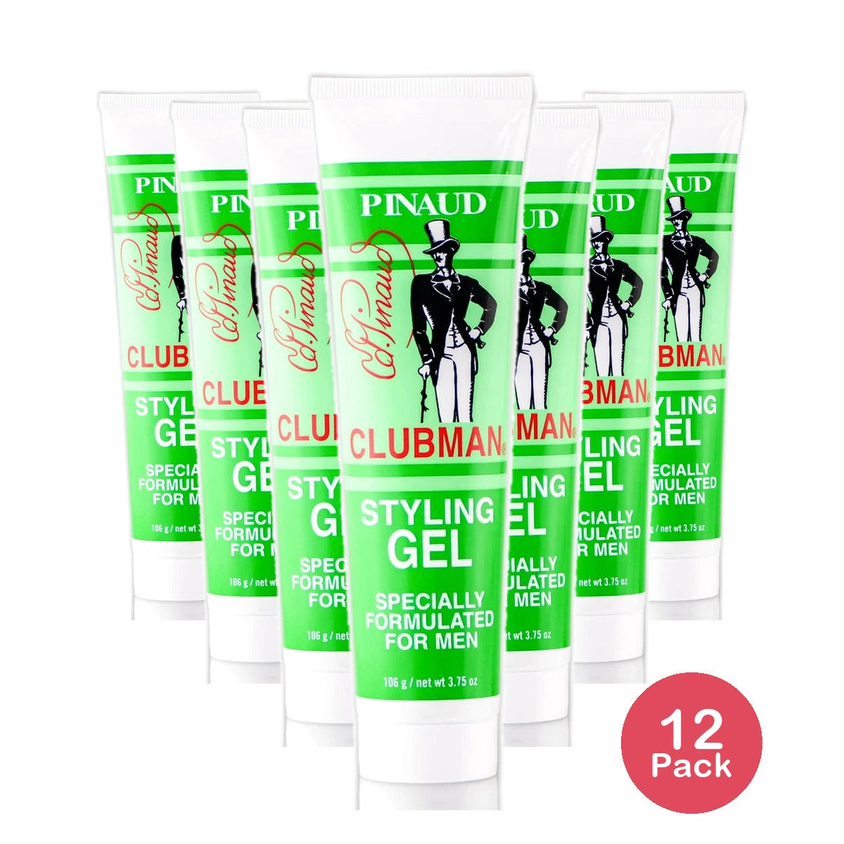Clubman Pinaud Styling Gel Hair Groom for Men, 3.75-Ounce (Pack of 6) 4 Oz