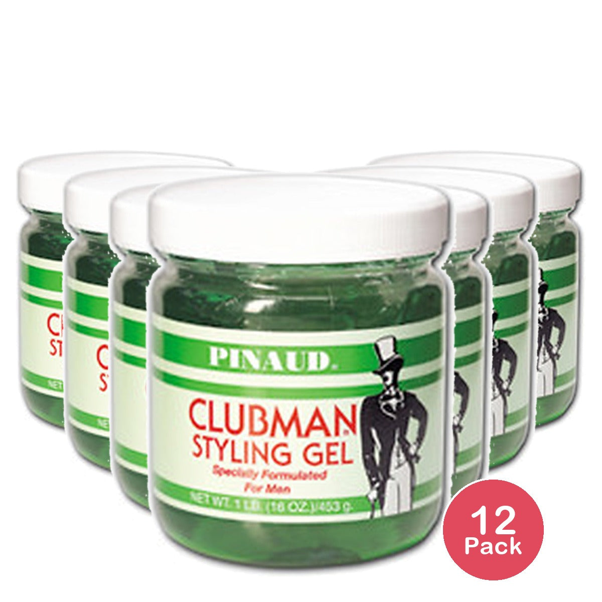 Clubman Pinaud Styling Gel Hard To Hold 16 Oz (Pack of 12)