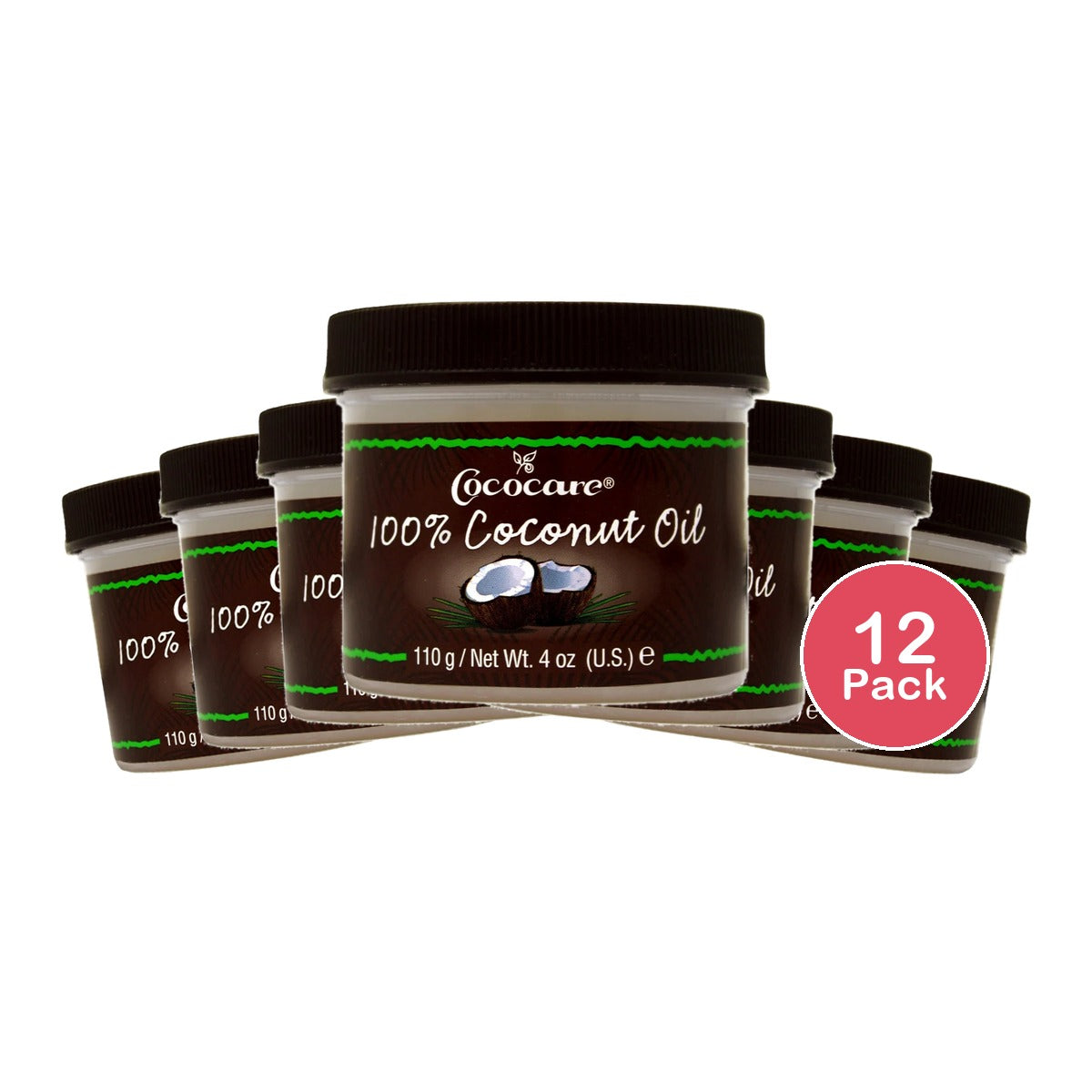 Cococare 100% Pure Coconut Oil - All Natural Coconut Oil for Skin and Hair 4 OZ (Pack of 12)
