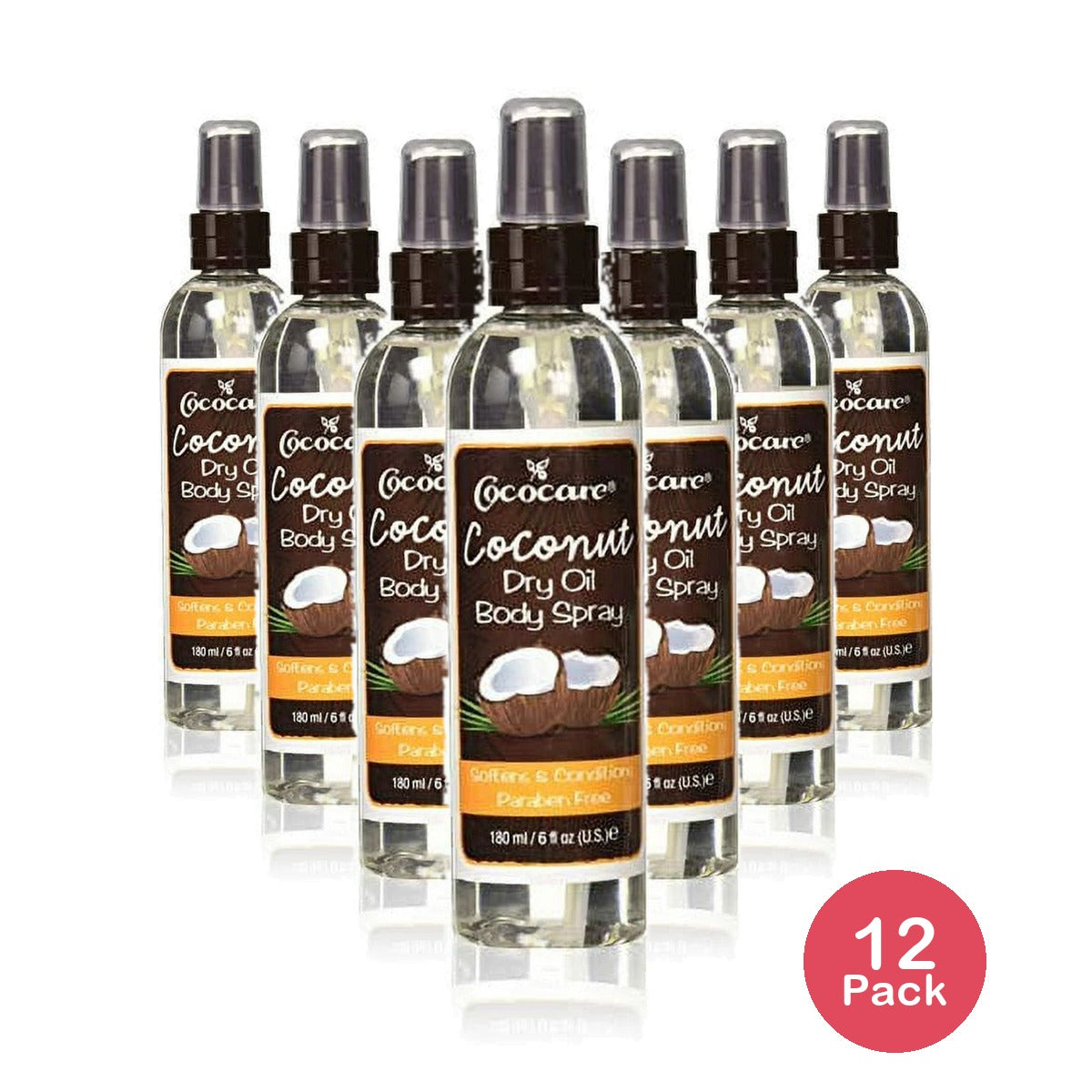 Cococare Coconut Dry Oil Body Spray 6 fl oz (180 ml) (Pack of 12)