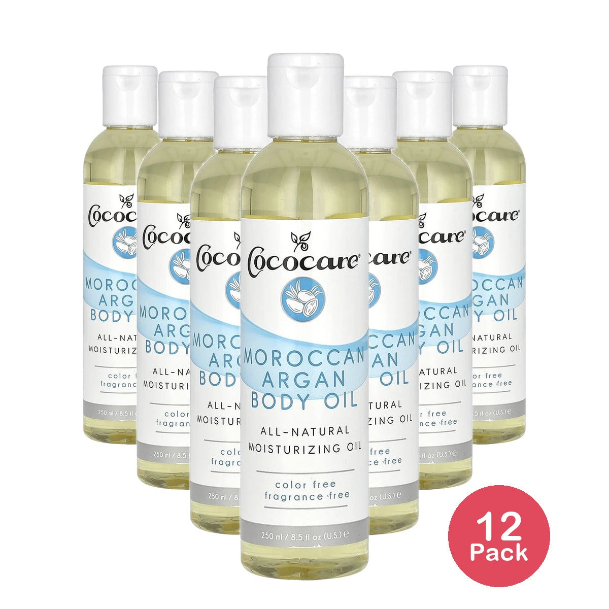 Cococare Moroccan Argan Body Oil Fragrance Free 8.5 fl oz (250 ml) (Pack of 12)