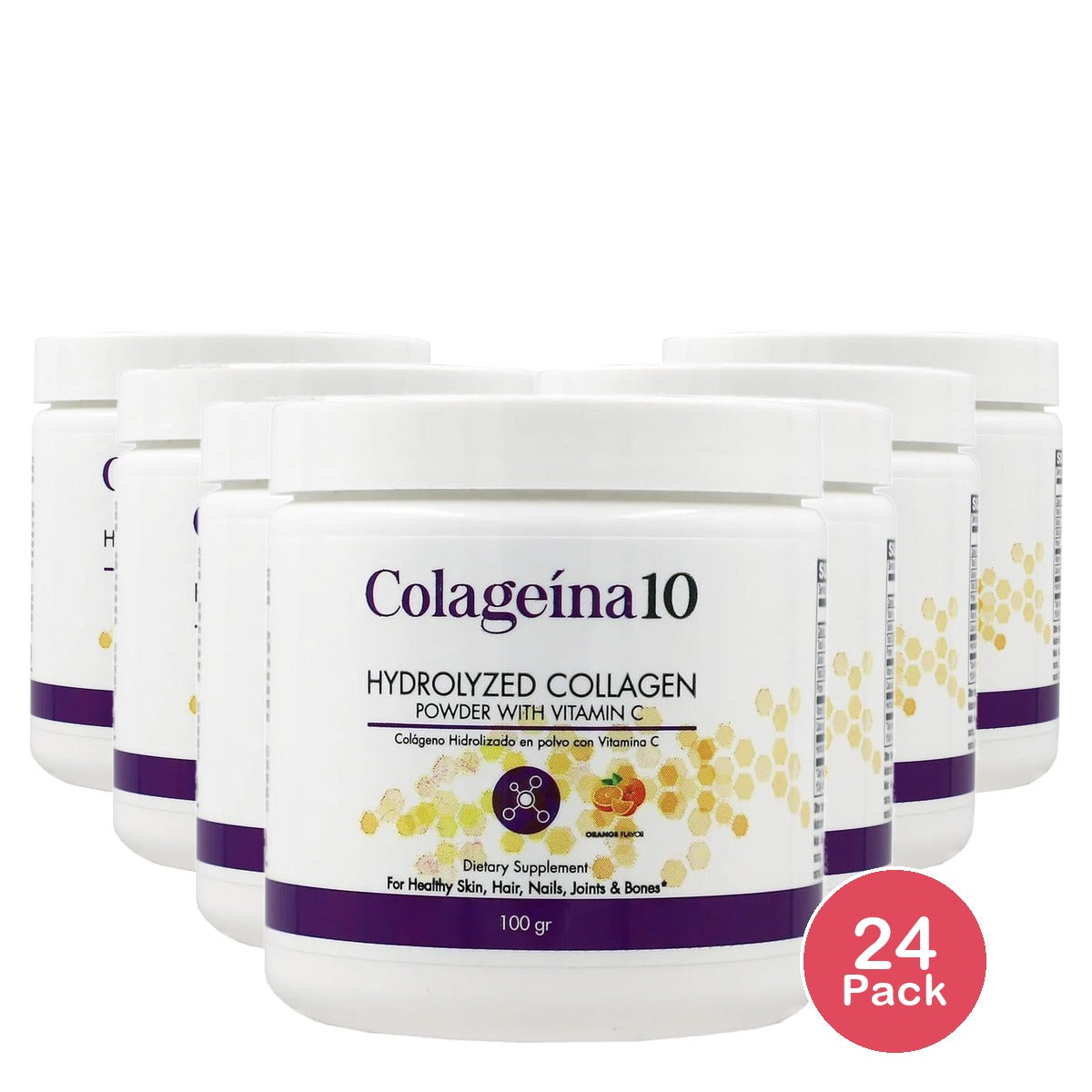 Colageina 10 Hydrolyzed Collagen Powder 3.5 Oz (Pack of 24)