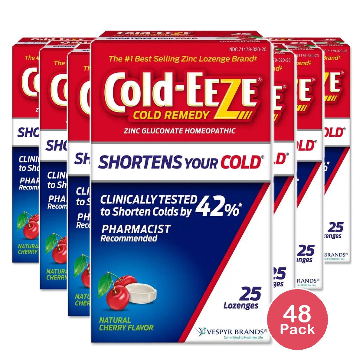 Cold-Eeze Cold Remedy Cherry Lozenges 3.36oz ( Pack of 48)