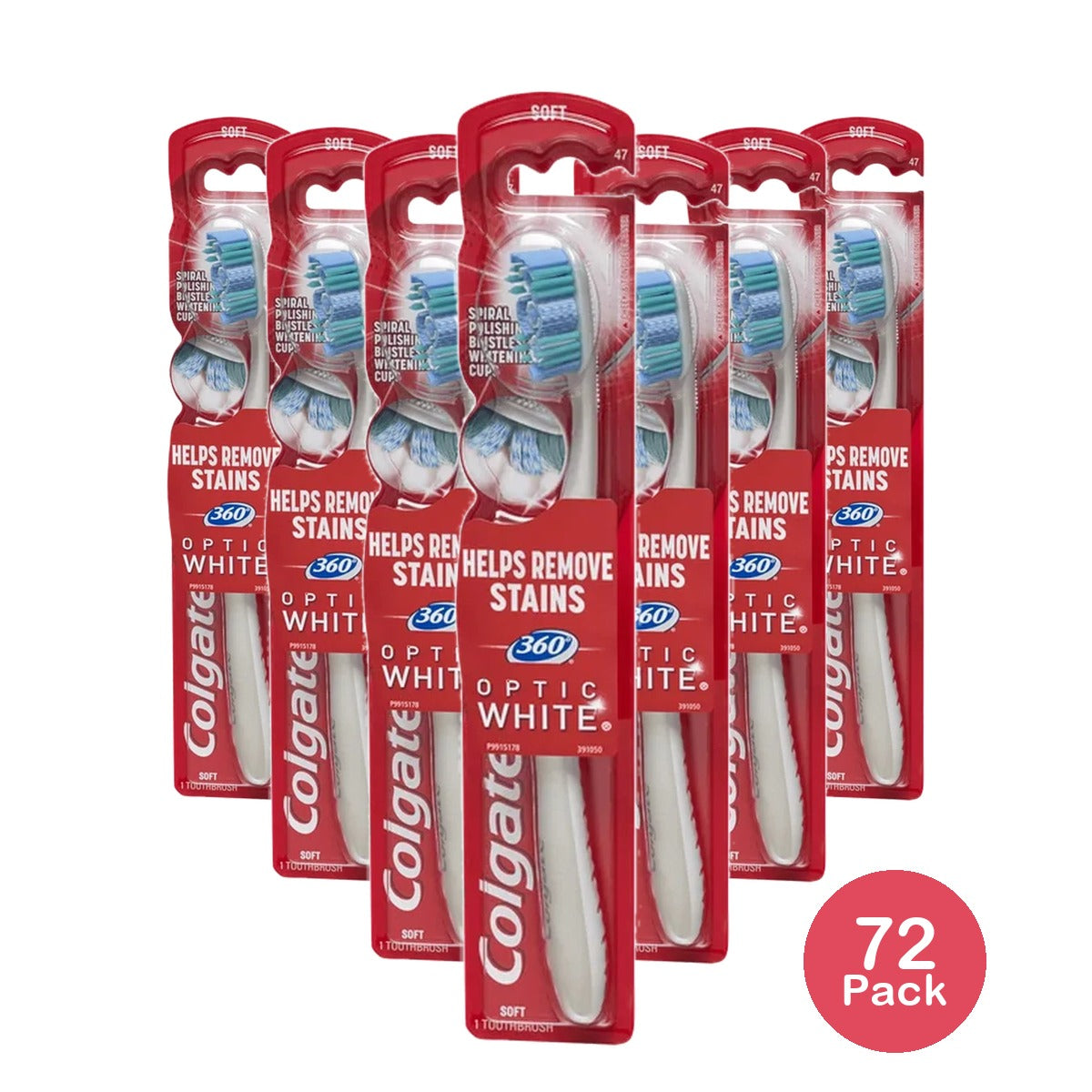 Colgate 360 Optic White Full Head Toothbrush Soft 4.16oz (Pack of 72)