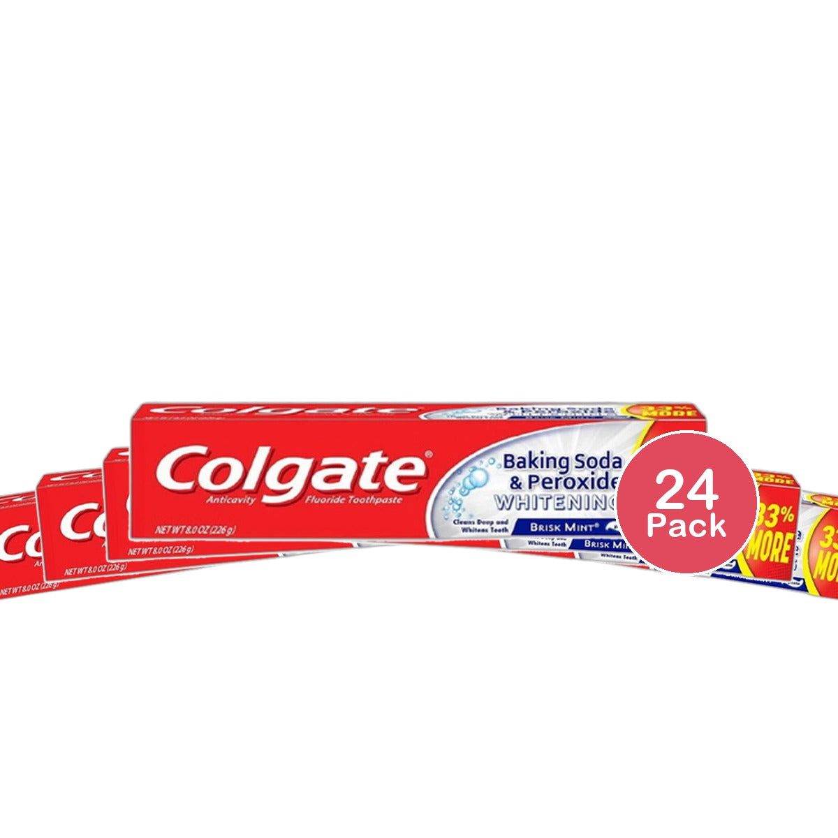 Colgate Baking Soda and Peroxide Whitening Bubbles Fluoride Toothpaste Brisk Mint 8Oz (Pack of 24)
