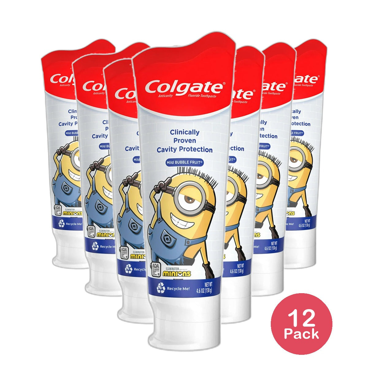 Colgate Kids Toothpaste Bubble Fruit Minions 4.6Oz (Pack of 12)
