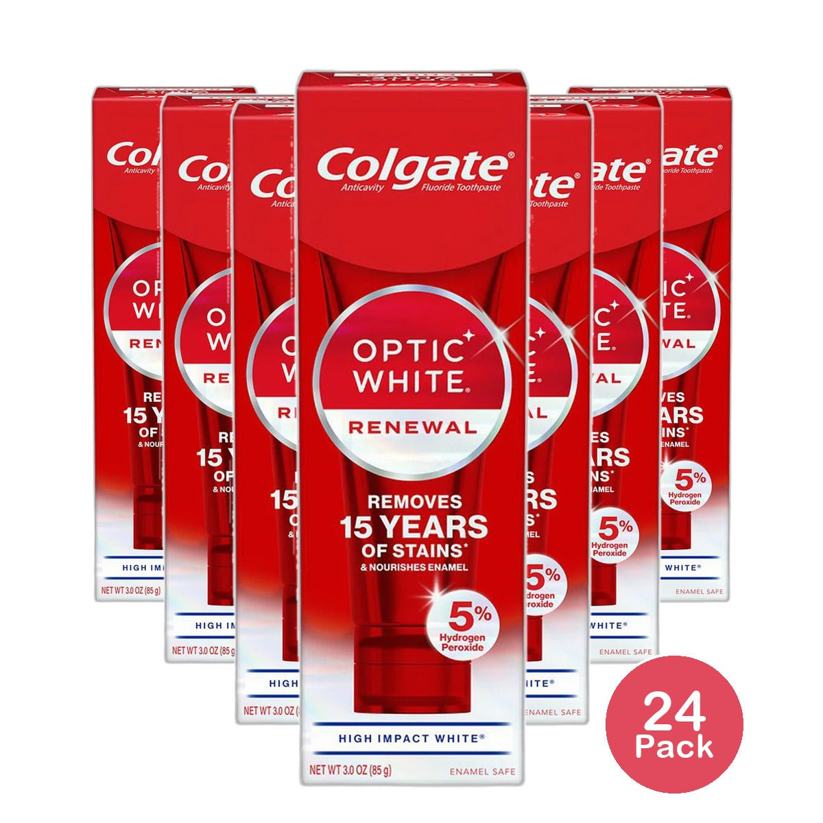 Colgate Optic White Renewal Teeth Whitening Toothpaste 3Oz (Pack of 24)