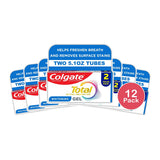 Colgate Total Active Prevention Whitening Gel Toothpaste Mint 2 Pack 5.1 oz (Pack of 12)