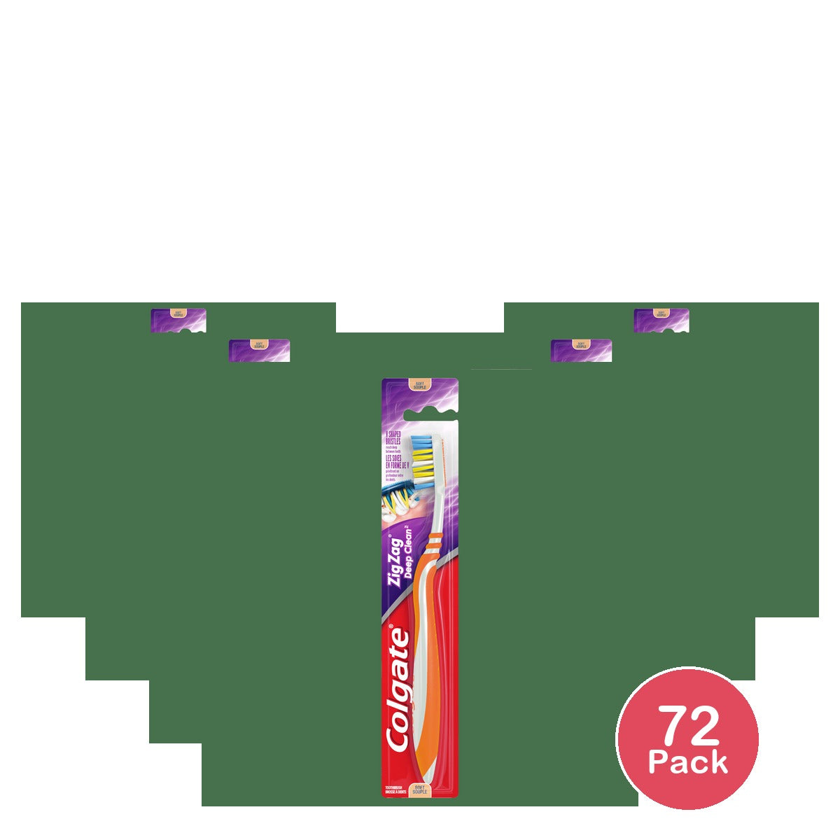 Colgate Wave Zig Zag Toothbrush, Soft 4.8 Oz (Pack of 72)