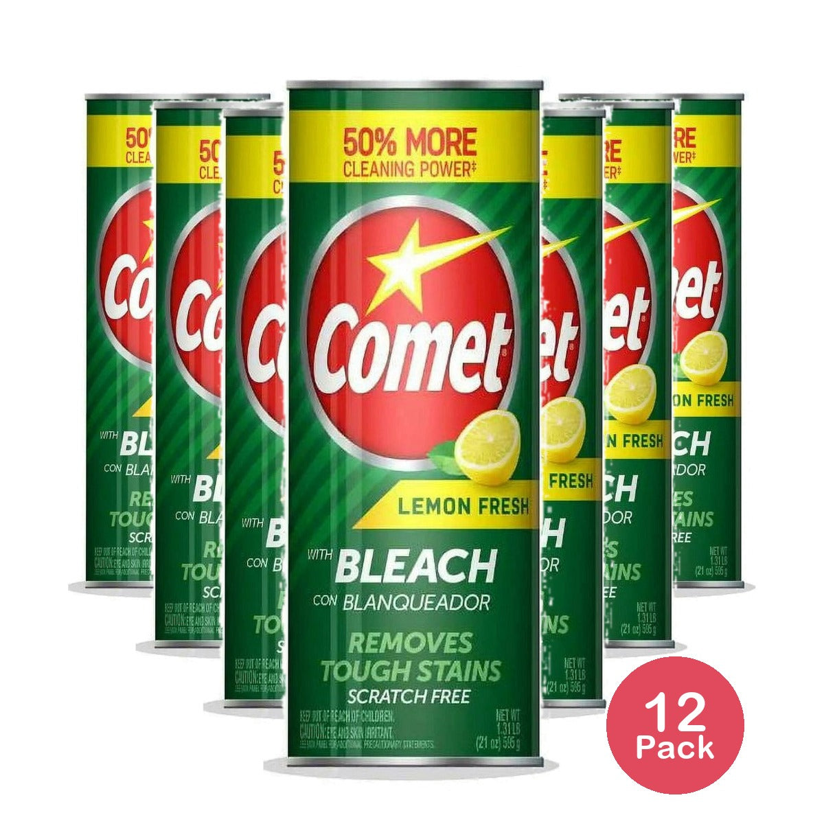 Comet Lemon Fresh Disinfectant Cleanser with Bleach - 21 OZ (Pack of 12)
