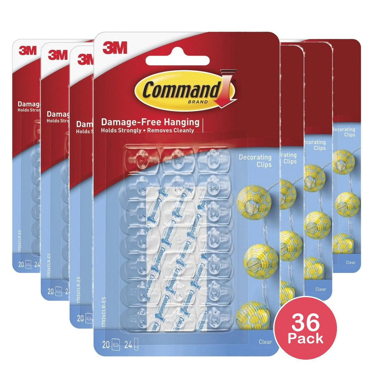 Command Clear Decorating Clips (Pack of 36)