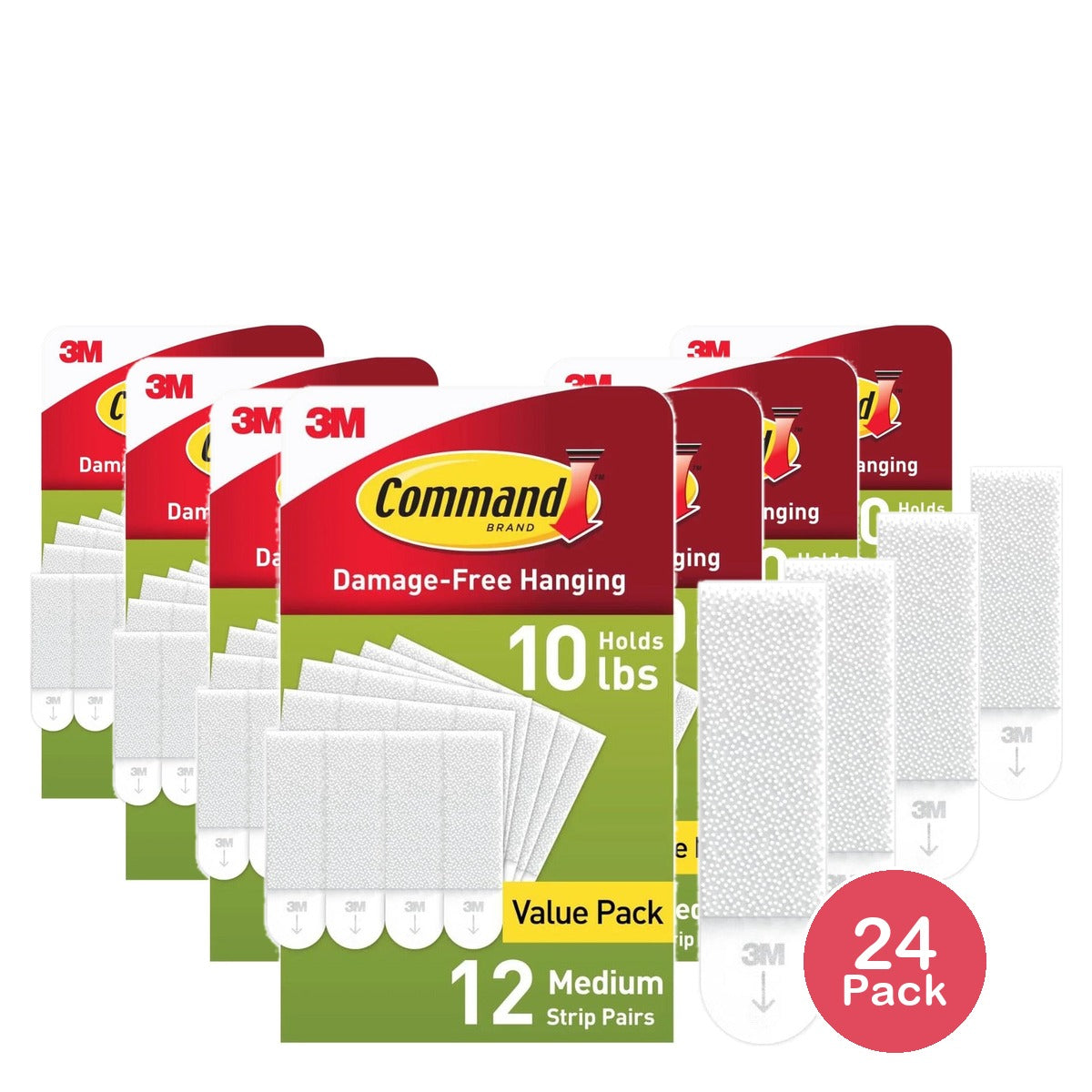 Command Medium Picture Hangers 12 Strips (Pack of 24)