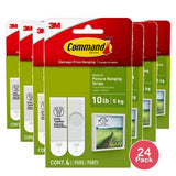 Command Medium Picture Hangers White 4 Pairs Damage-Free Hanging 0.16 Oz (Pack Of 24)