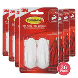 Command Medium Sized Designer Hooks (2 Hooks 4 Strips) White 0.64 Oz (Pack of 36)