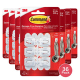 Command Mini Wall Hooks, White, Damage Free Decorating, Six Hooks And Eight Command Strips 0.32 Oz (Pack Of 36)