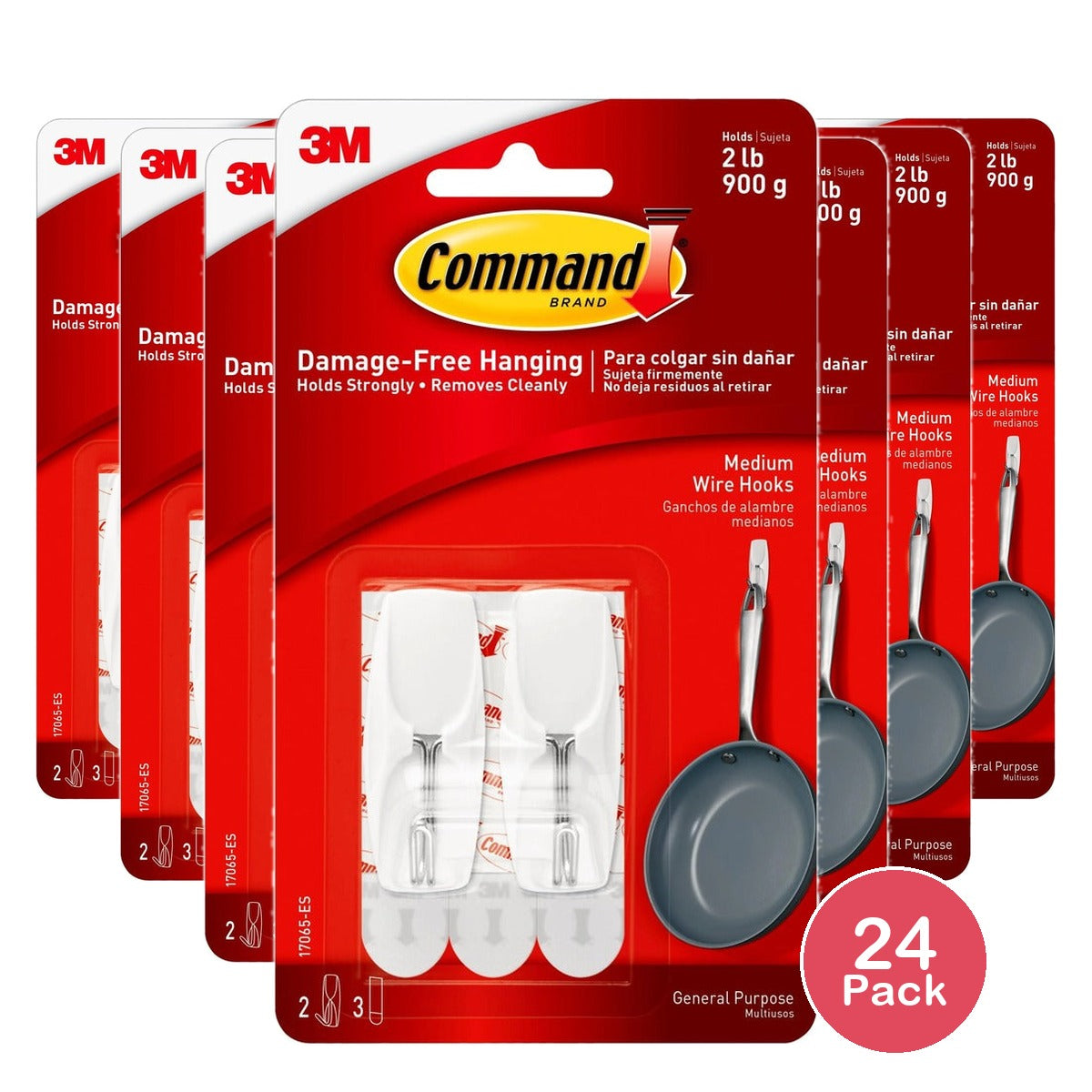 Command Wire Hook Medium White (Pack of 24)