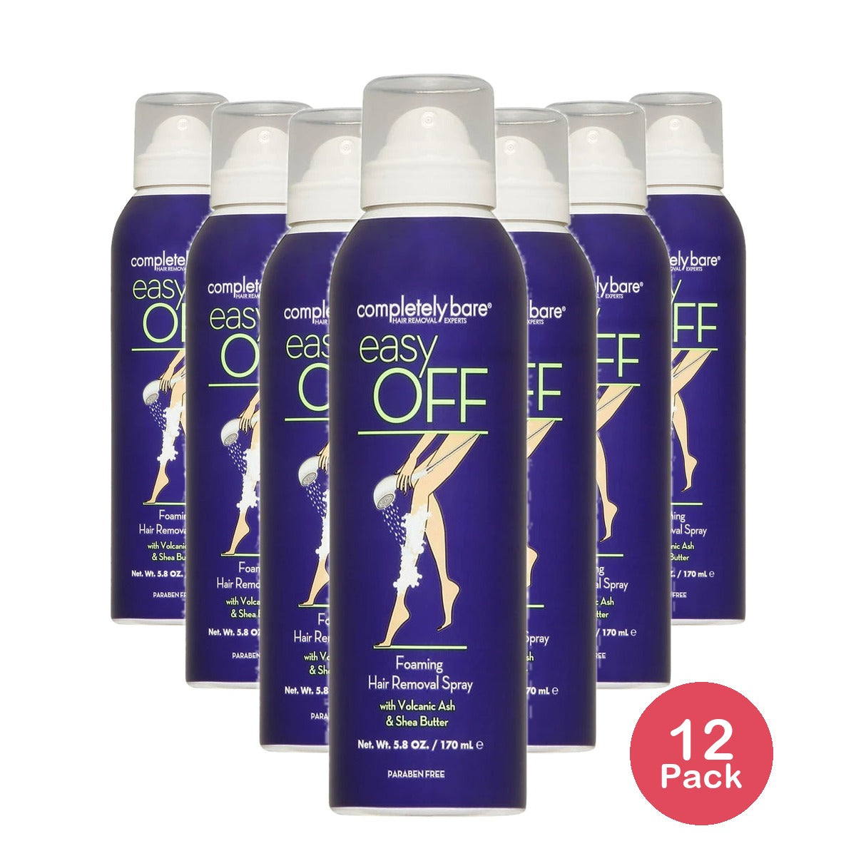 Completely Bare easy OFF Foaming Hair Removal Spray 5.8OZ 5.8 Oz (Pack of 12)