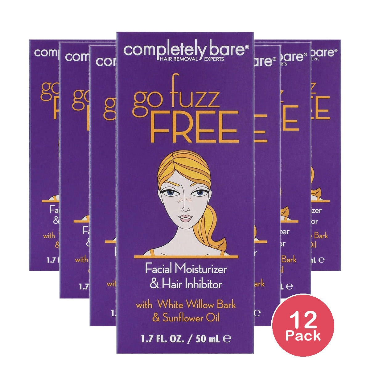 Completely Bare Go Fuzz Free Facial Moisturizer 1.7 Oz (Pack of 12)