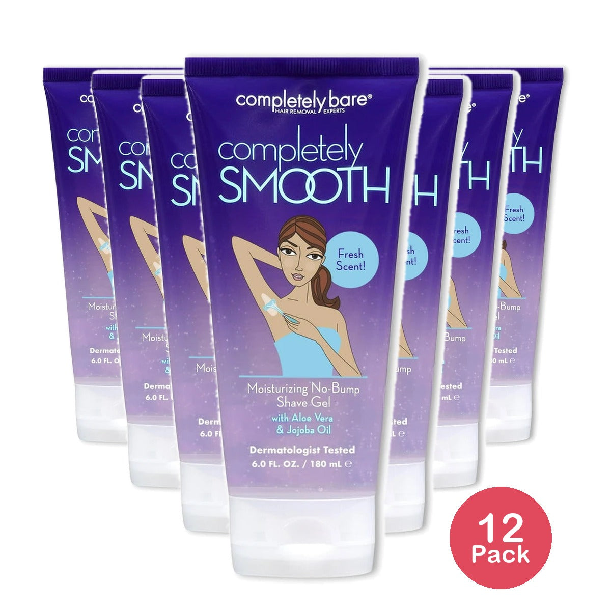 Completely Bare Moisturizing No-Bump Shave Gel - 6oz 6 Oz (Pack of 12)
