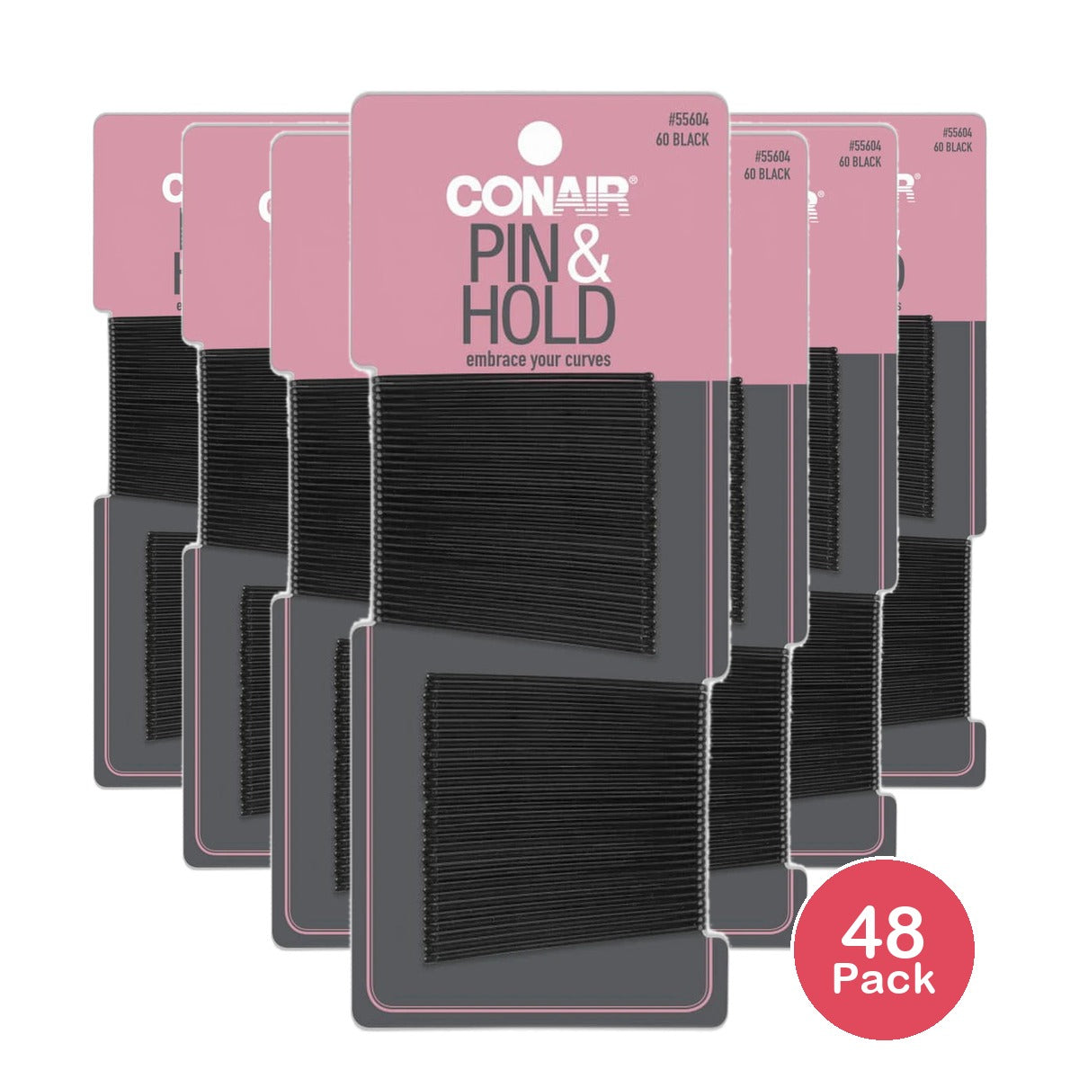Conair Curved Bobby Pins for Secure Hold of Hair Styles 1.44Oz (Pack of 48)