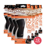 Copper Fit unisex adult Freedom Knee Compression Sleeve Hosiery, Black, Large US (Pack of 12)